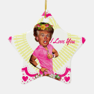 i love donald trump ceramic tree decoration