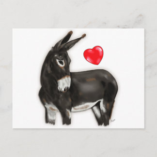 I Love Donkeys Demure Donkey Postcard