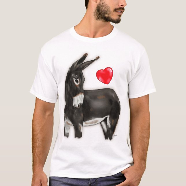 I Love Donkeys Demure Donkey T-Shirt (Front)