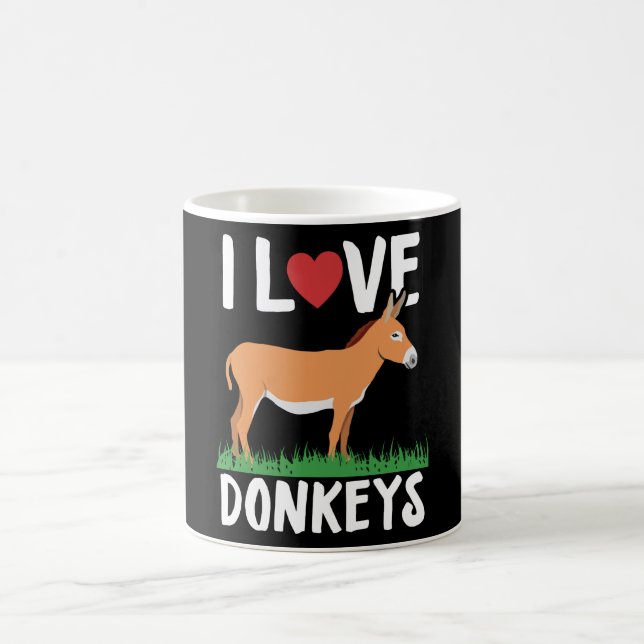 I Love Donkeys | Donkey Lover Gift Coffee Mug (Center)
