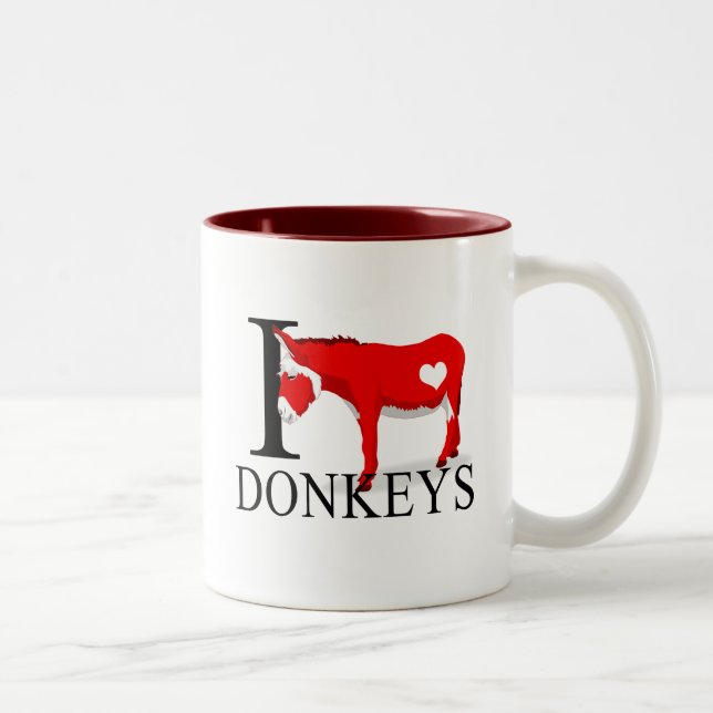 I Love Donkeys Mugs (Right)