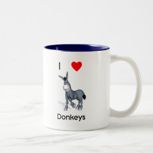 I love donkeys Two-Tone coffee mug