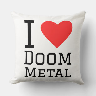 I love doom metal square sticker cushion