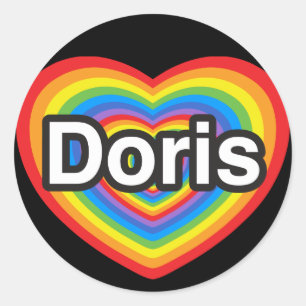 I love Doris. I love you Doris. Heart Classic Round Sticker