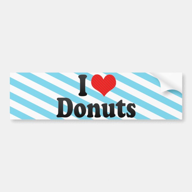 I Love Doughnuts Bumper Sticker (Front)