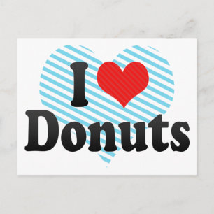 I Love Doughnuts Postcard