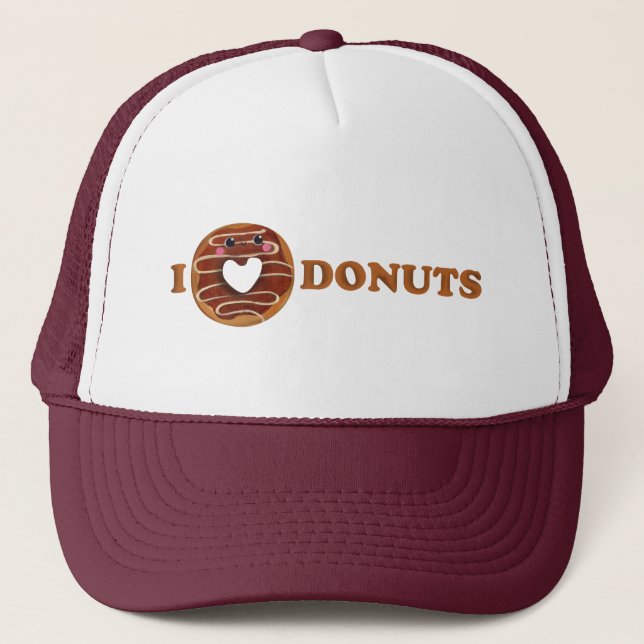 I love Doughnuts Trucker Hat (Front)