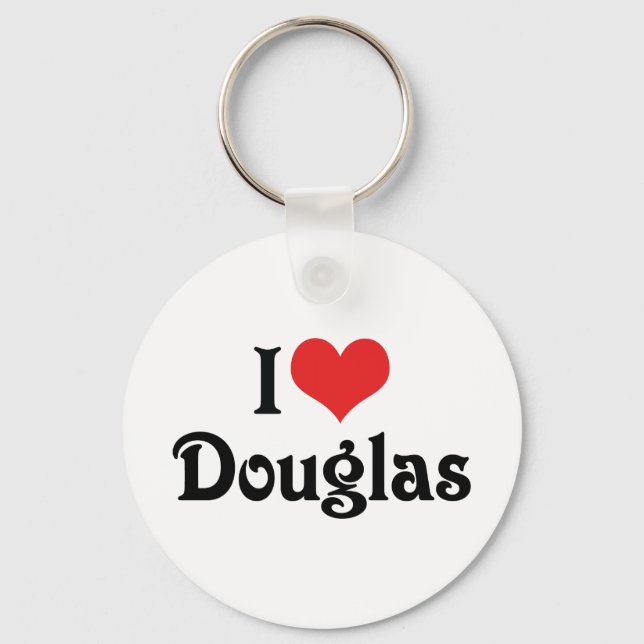 I Love Douglas Key Ring (Front)