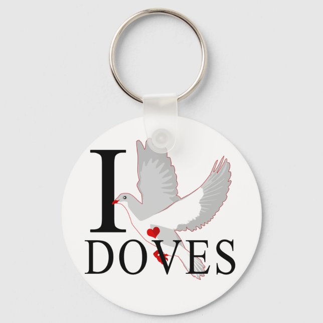 I Love Doves Keychains (Front)