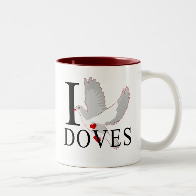 I Love Doves Mugs (Right)