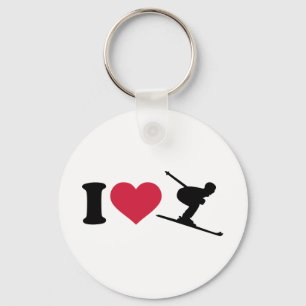 I love downhill skiing key ring