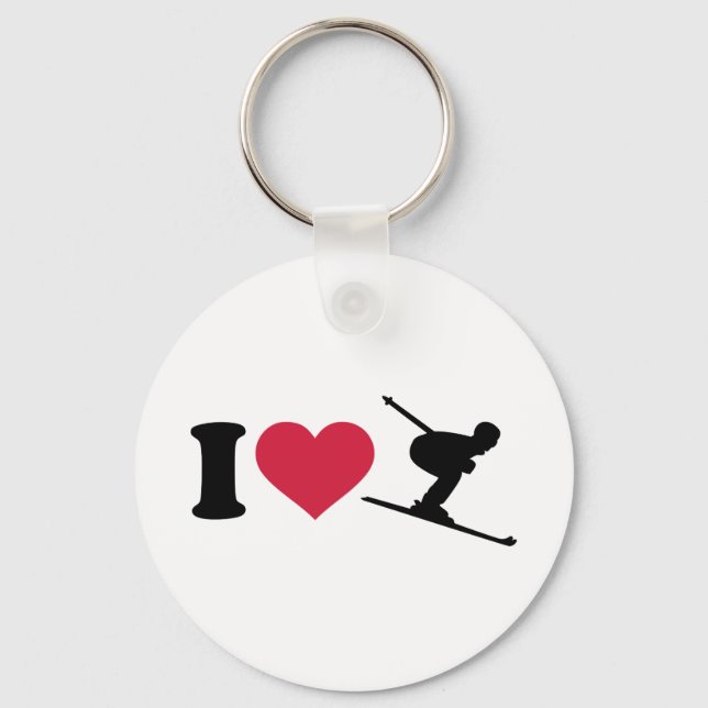 I love downhill skiing key ring (Front)