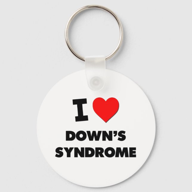 I Love Down's Syndrome Key Ring (Front)