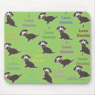I Love Doxies collage Mouse Pad