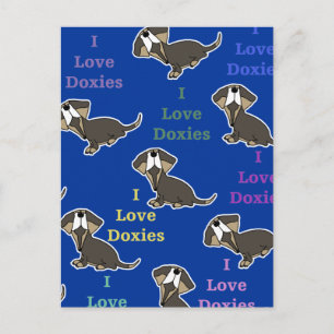 I Love Doxies collage Postcard