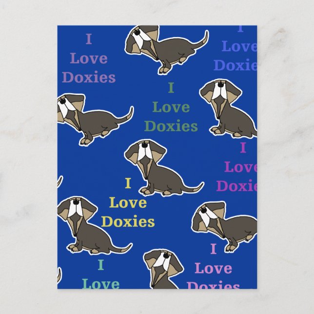 I Love Doxies collage Postcard (Front)