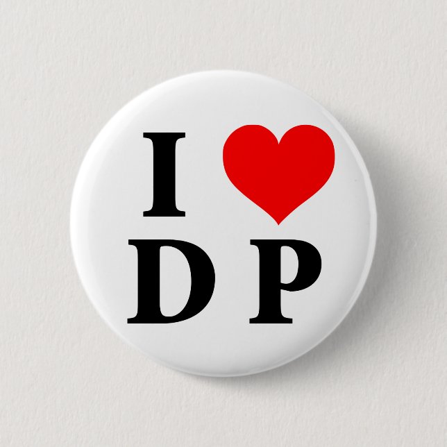 I Love DP 6 Cm Round Badge (Front)