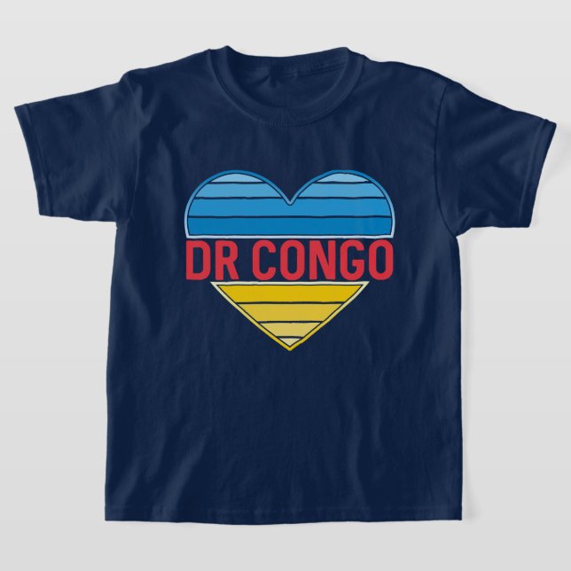 I Love DR Congo, Congo-Kinshasa Heart T-Shirt (Laydown)