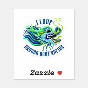 I love dragon boat racing Blue & Green Logo