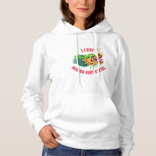 I Love Dragon Boat Racing with Gold Dragon Head Hoodie