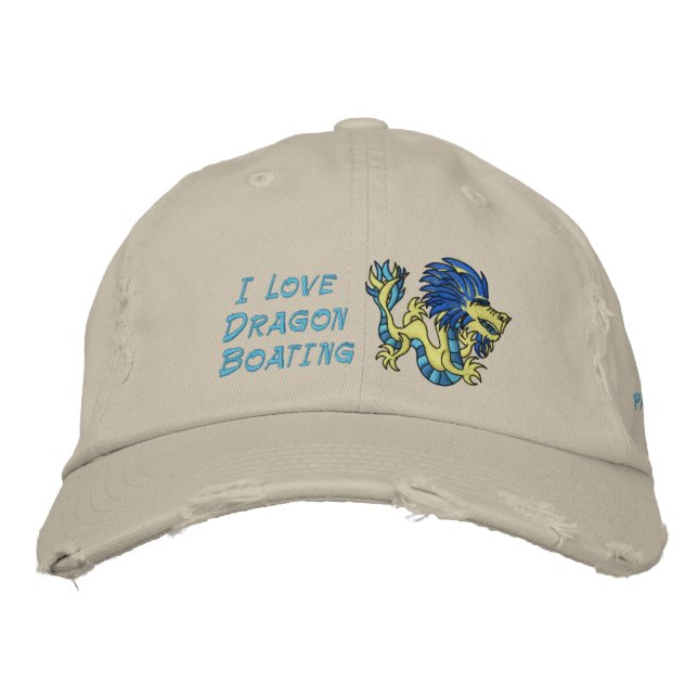 I Love  Dragon Boating Embroidered Hat (Front)