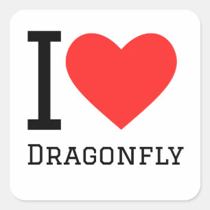 I love dragonfly square sticker
