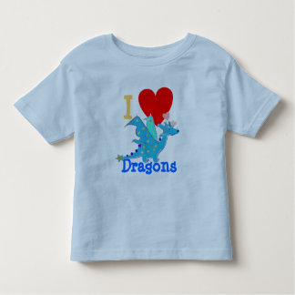 I Love Dragons Blue Dragon Cartoon Toddler T-Shirt