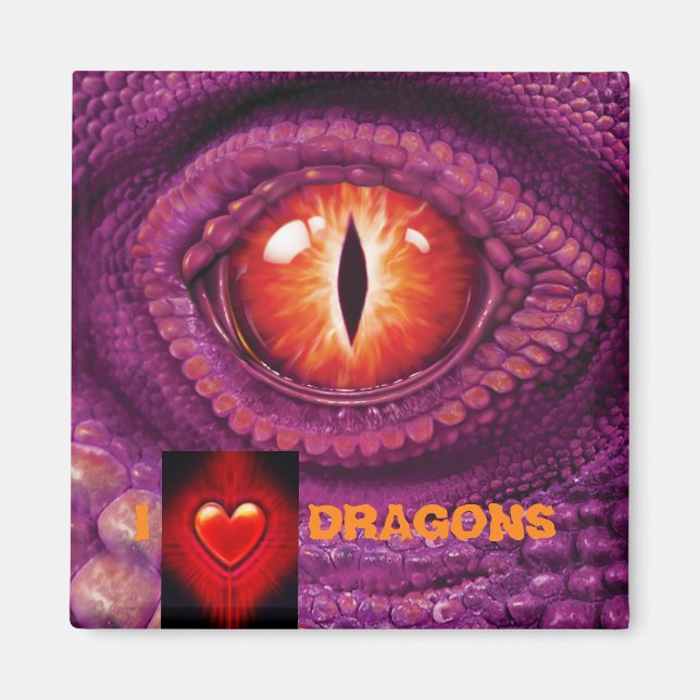 I Love Dragon's Eye magnet large square (Front)