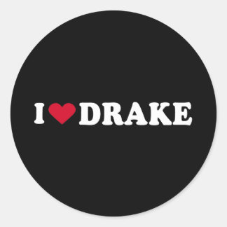 I LOVE DRAKE CLASSIC ROUND STICKER