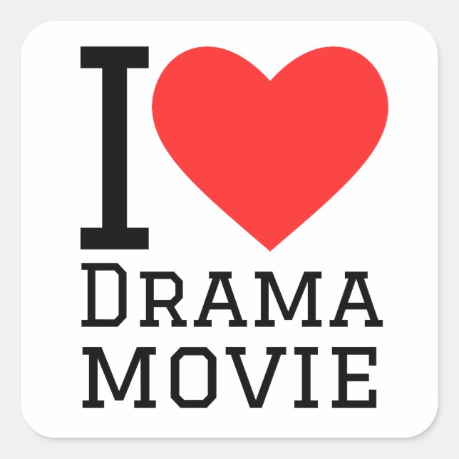 I love drama movie square sticker (Front)