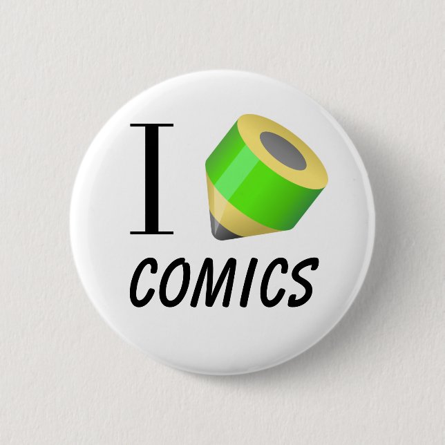 I love drawing “Comics” 6 Cm Round Badge (Front)