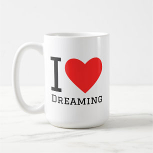 I love dreaming square sticker coffee mug