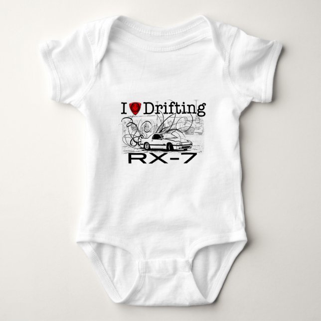 I love drifting RX-7 Baby Bodysuit (Front)