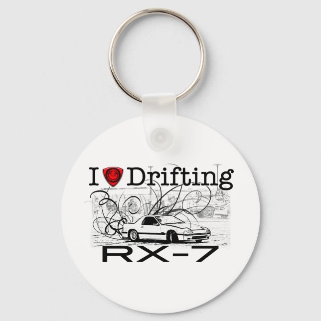 I love drifting RX-7 Key Ring (Front)