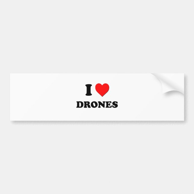 I Love Drones Bumper Sticker (Front)