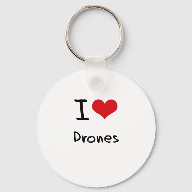 I Love Drones Key Ring (Front)