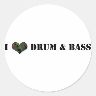 I Love Drum and Bass Classic Round Sticker