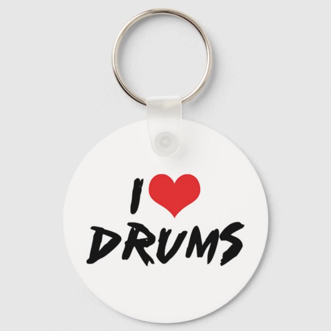 I Love Drums Keychain (Front)