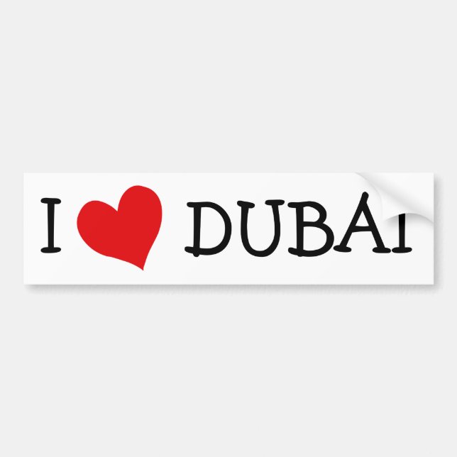 I Love DUBAI Bumper Sticker (Front)