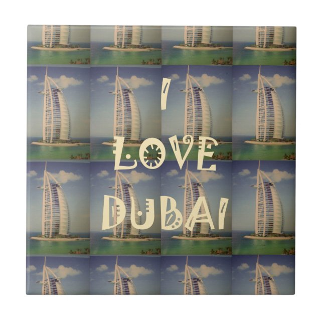 I Love Dubai Ceramic Tile (Front)
