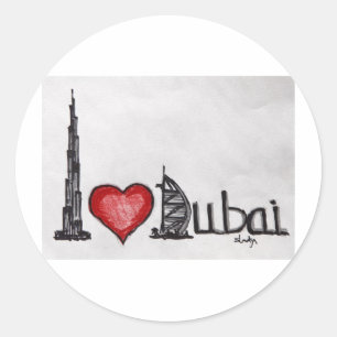 I Love Dubai Classic Round Sticker