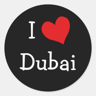 I Love Dubai Classic Round Sticker