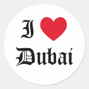 I Love Dubai Classic Round Sticker
