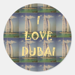🇦🇪 I Love Dubai: Cute nice and lovely design Classic Round Sticker