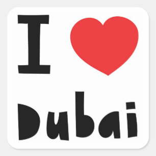 I love Dubai Square Sticker