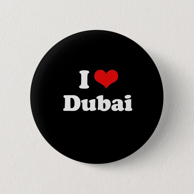 I Love Dubai Tshirt 6 Cm Round Badge (Front)