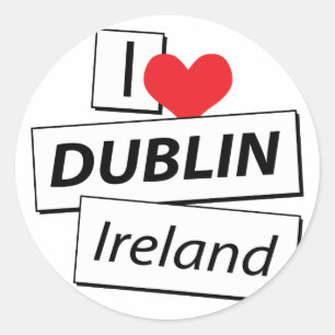 I Love Dublin Ireland Classic Round Sticker