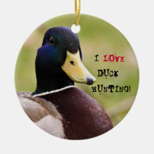 I Love Duck Hunting Drink Coaster Ceramic Tree Decoration