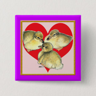 I Love Ducklings! 15 Cm Square Badge