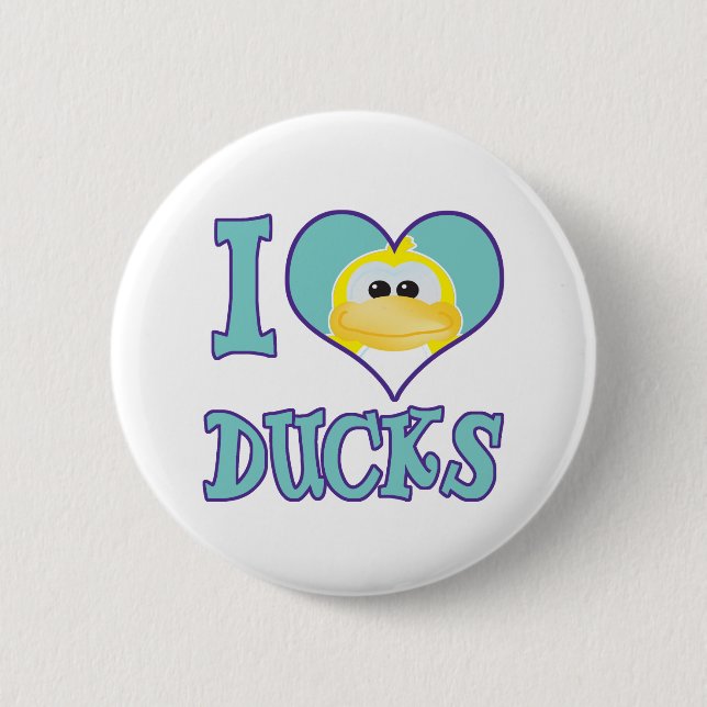 I Love ducks 6 Cm Round Badge (Front)